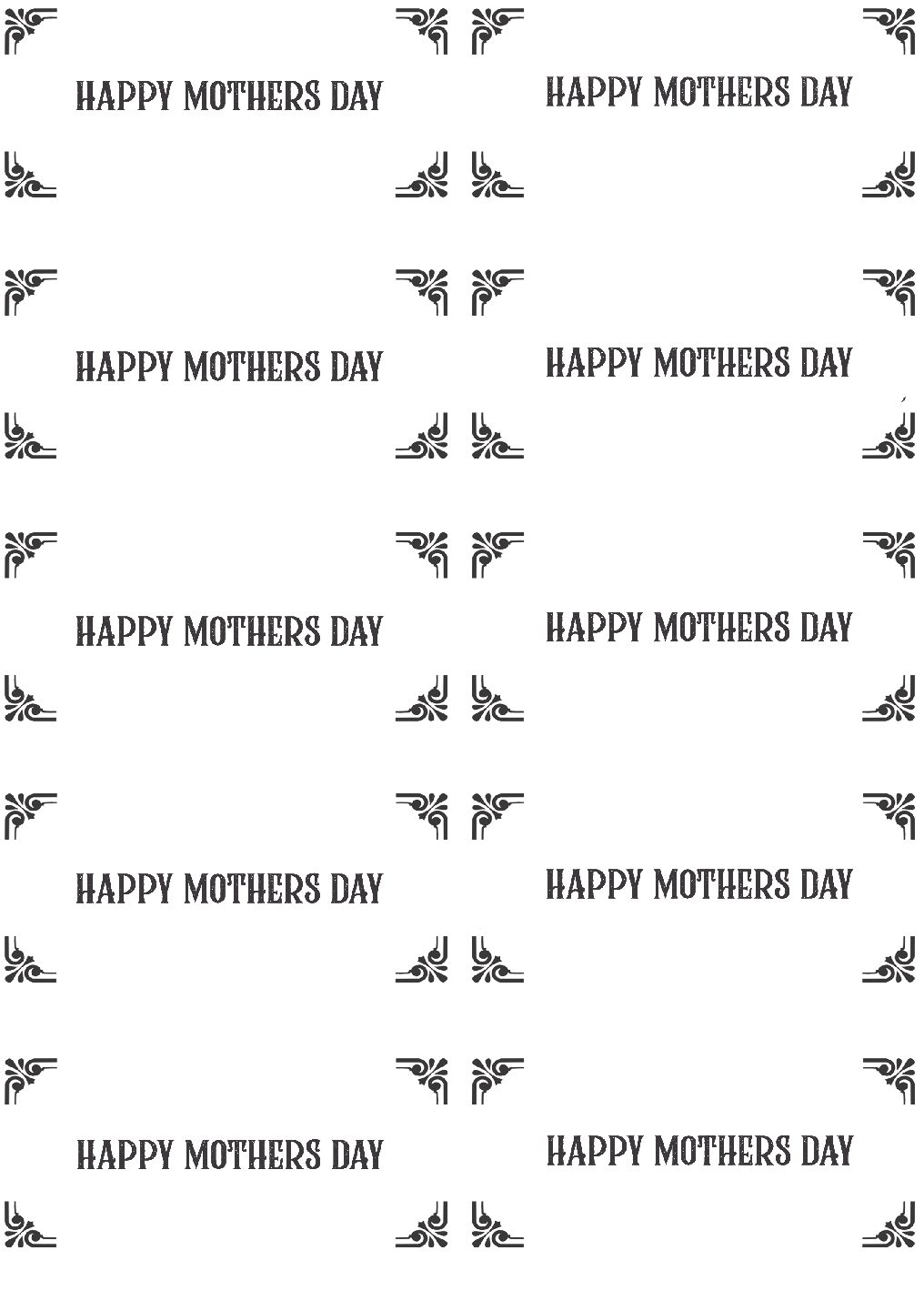 Happy Mothers Day Gift Box Labels