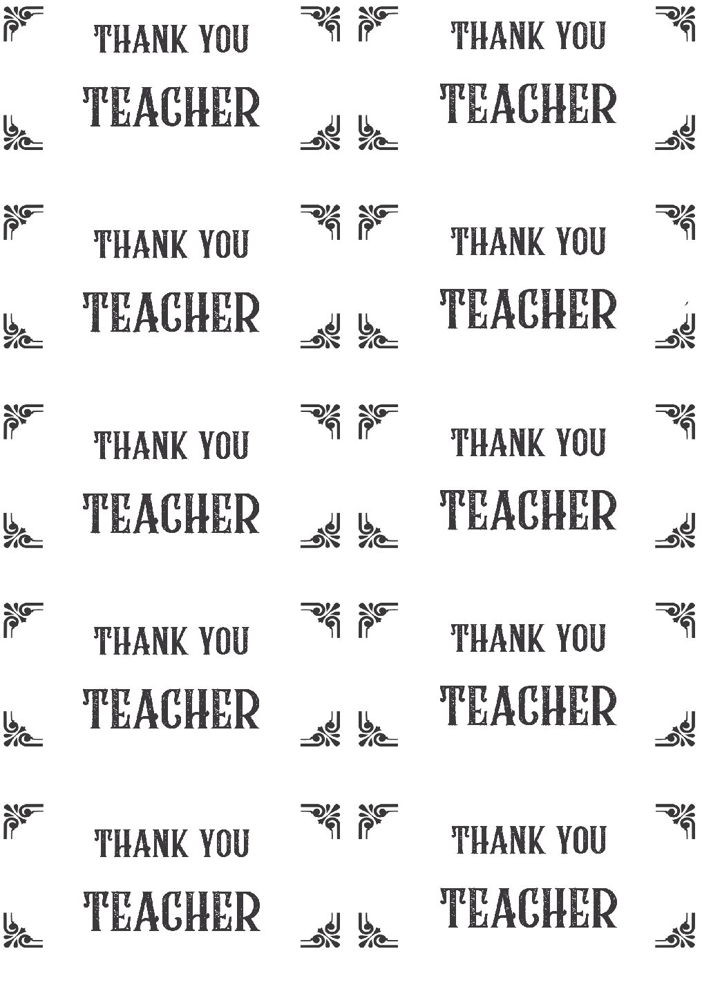 Thankyou teacher Gift Box Labels