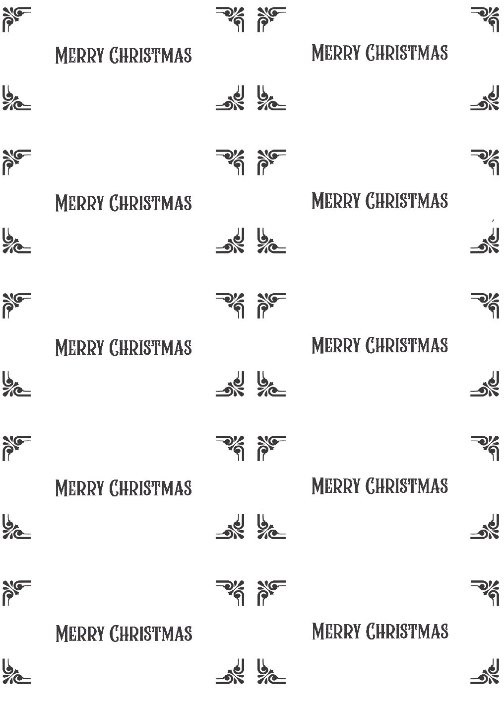 Christmas "Merry Christmas" Gift Box Labels