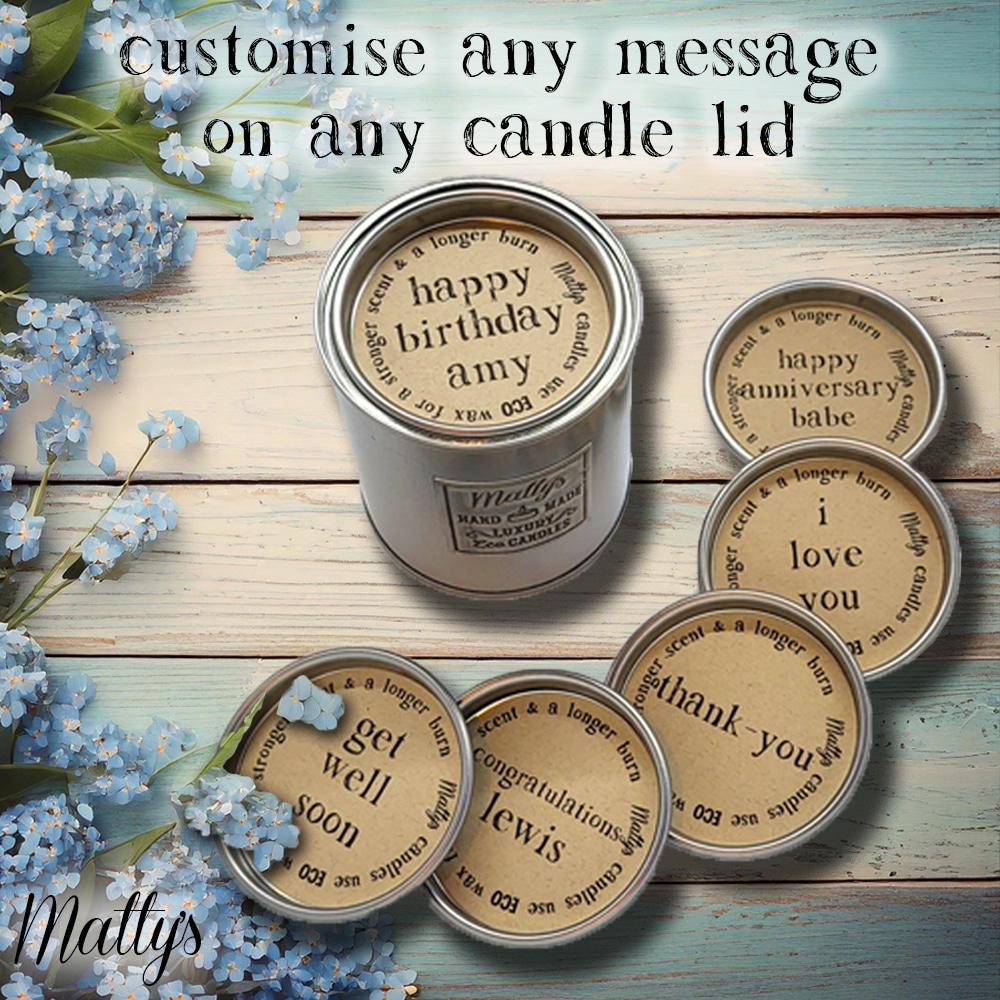 Custom Candles with Name UK: Personalised Gifts & Keepsakes | Matty's Candles - Discover exquisite custom candles with name in the UK. Crafted with coconut & ra