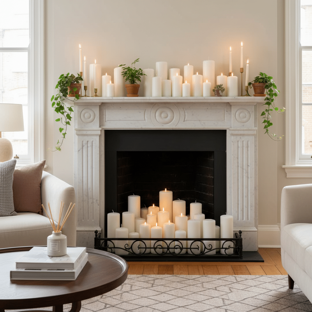 Elevate Your Hearth: Stunning Fireplace Decor Ideas with Candles - fireplace decor with candles — Transform your fireplace into a stunning focal po