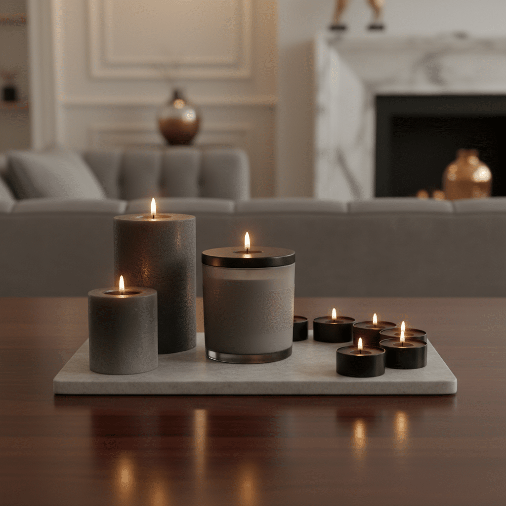 Elegant Neutrals: Discovering the Allure of Grey and Black Candles for Your UK Home - grey candles — Discover the elegant allure of grey and black candles at Matty's