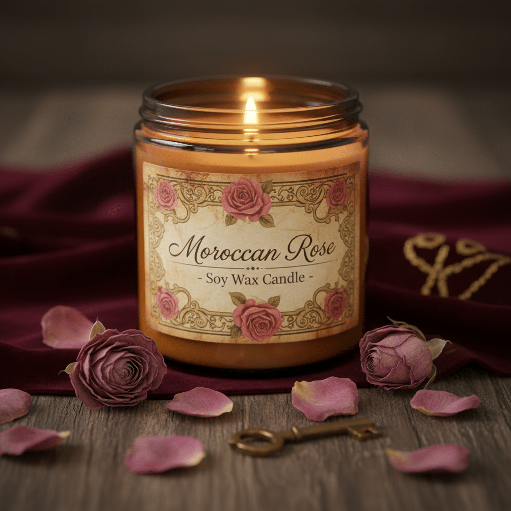 Unveiling the Enchantment of Moroccan Rose: Your Guide to a Luxurious Soy Wax Candle Experience - Indulge in the exotic allure of our Moroccan Rose soy wax candles. Hand-poured i